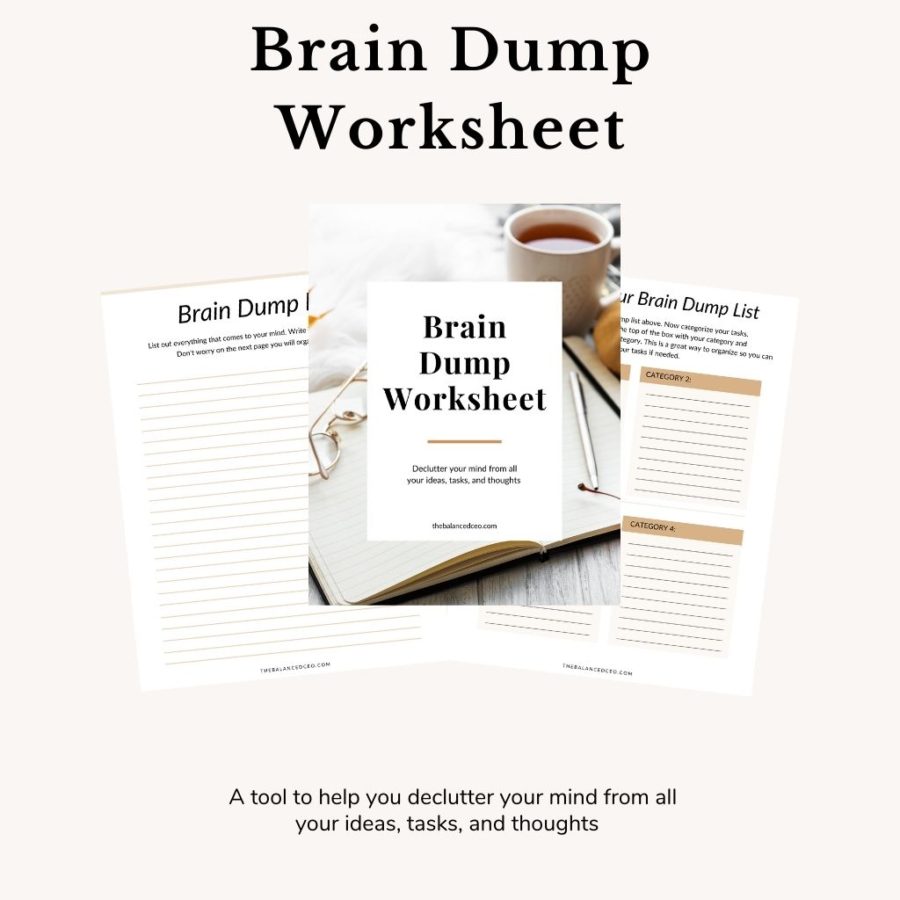 Printable Brain Dump Worksheet The Balanced Ceo