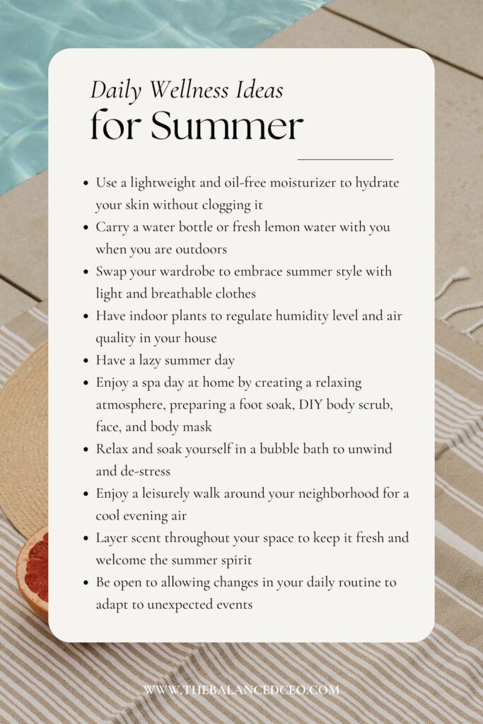 Summer Daily Wellness Ideas