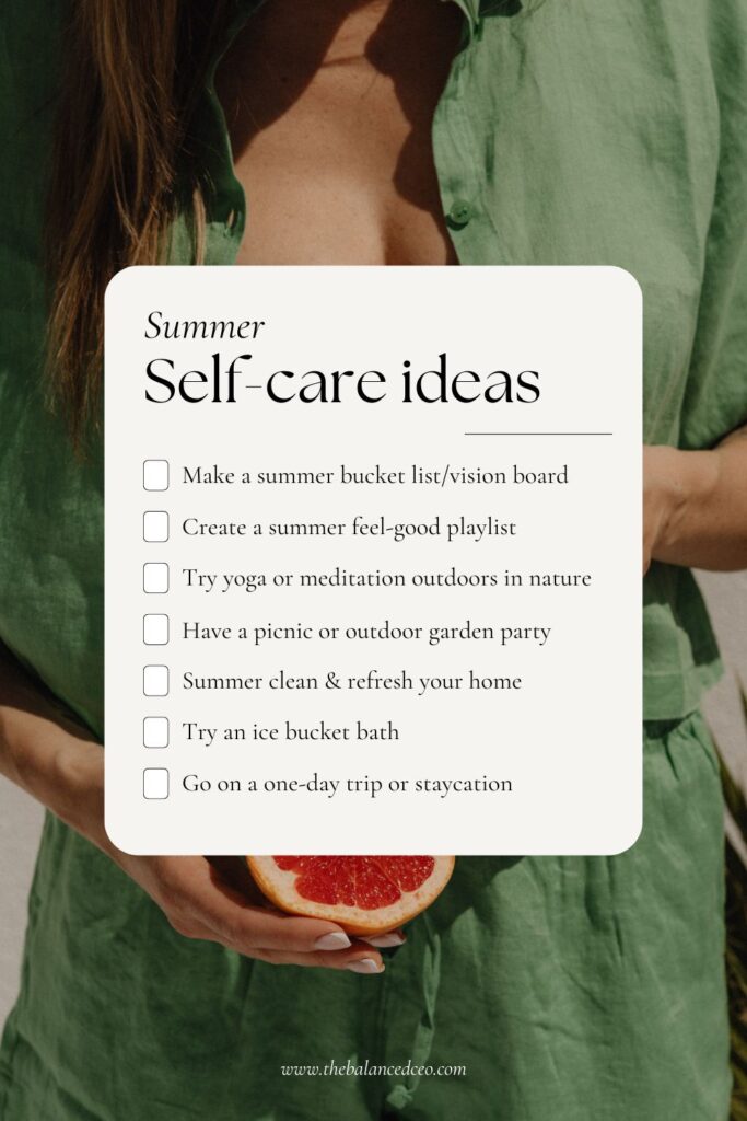 Summer Self-Care Ideas