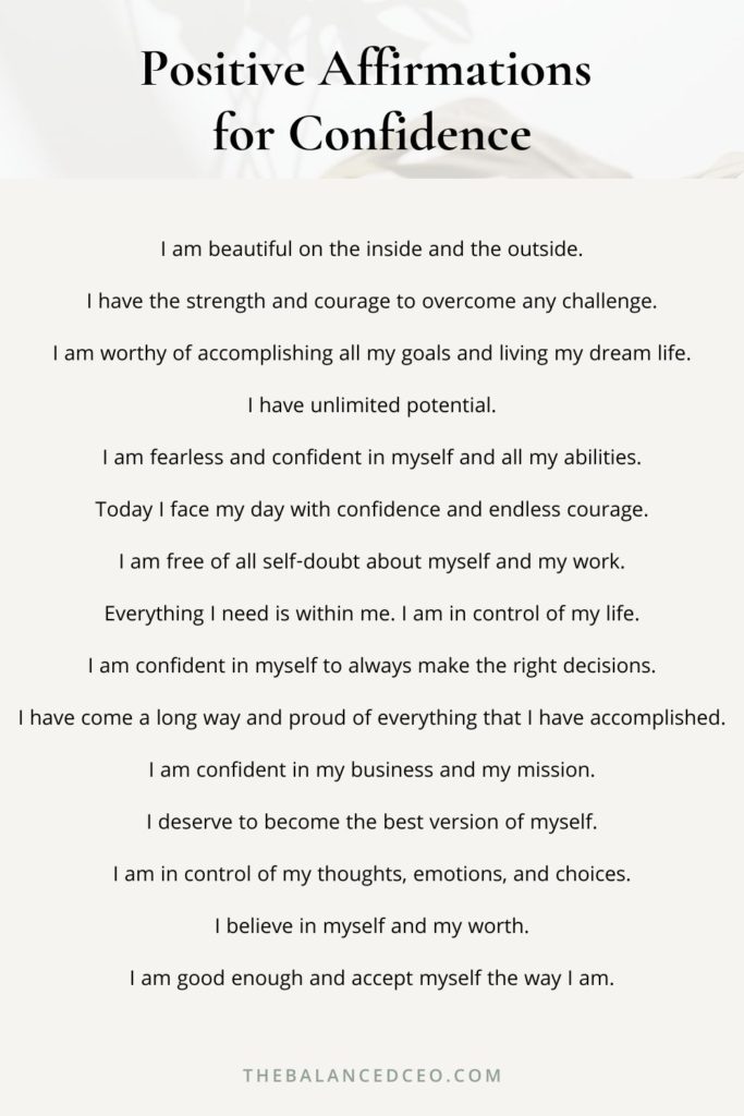 30 Positive Affirmations for Confidence and Success - The Balanced CEO