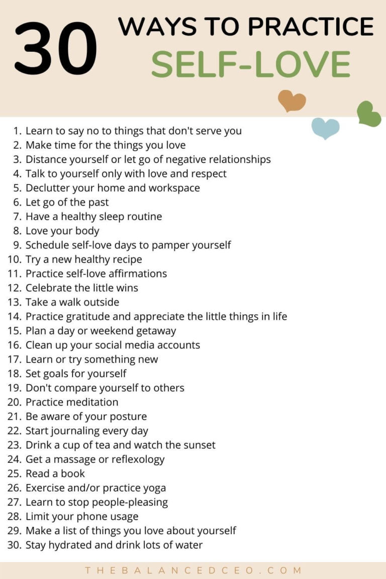 30 Ways to Practice Self-Love - The Balanced CEO