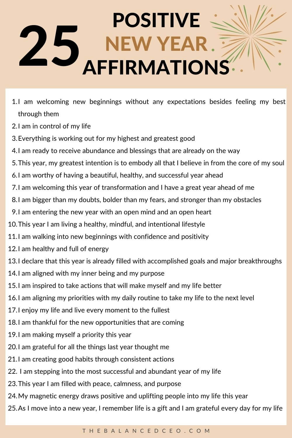 25 Positive New Year Affirmations 2023 The Balanced CEO