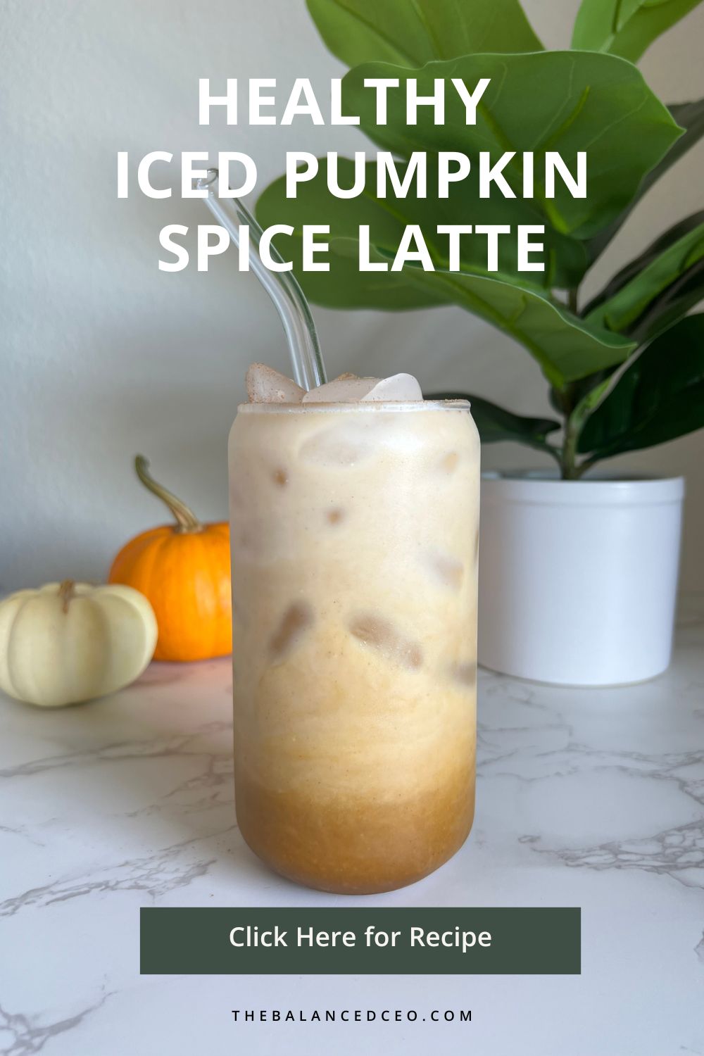 Simple and Healthier Pumpkin Spice Latte (iced)