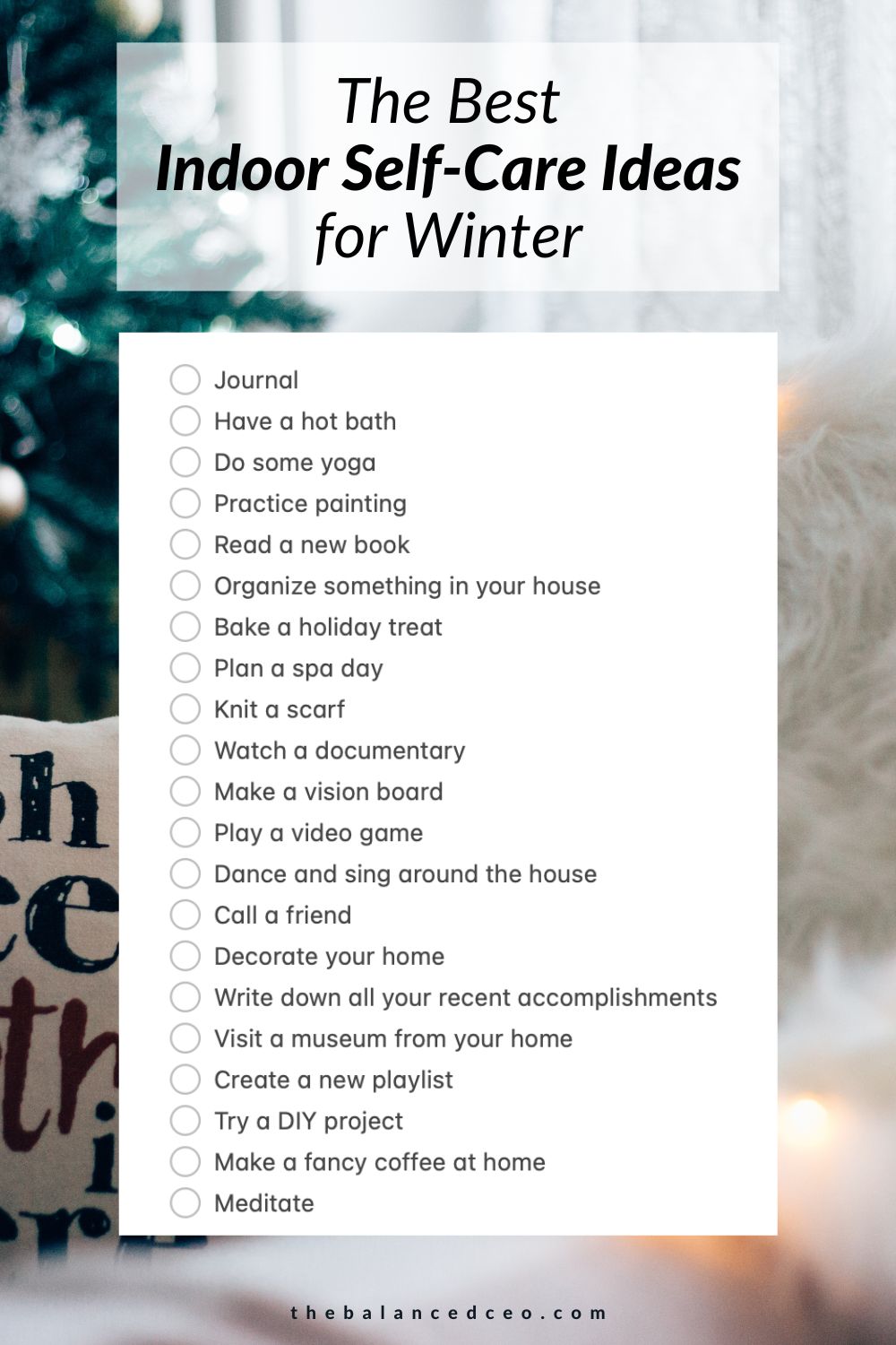 Self-Care Activities for Winter