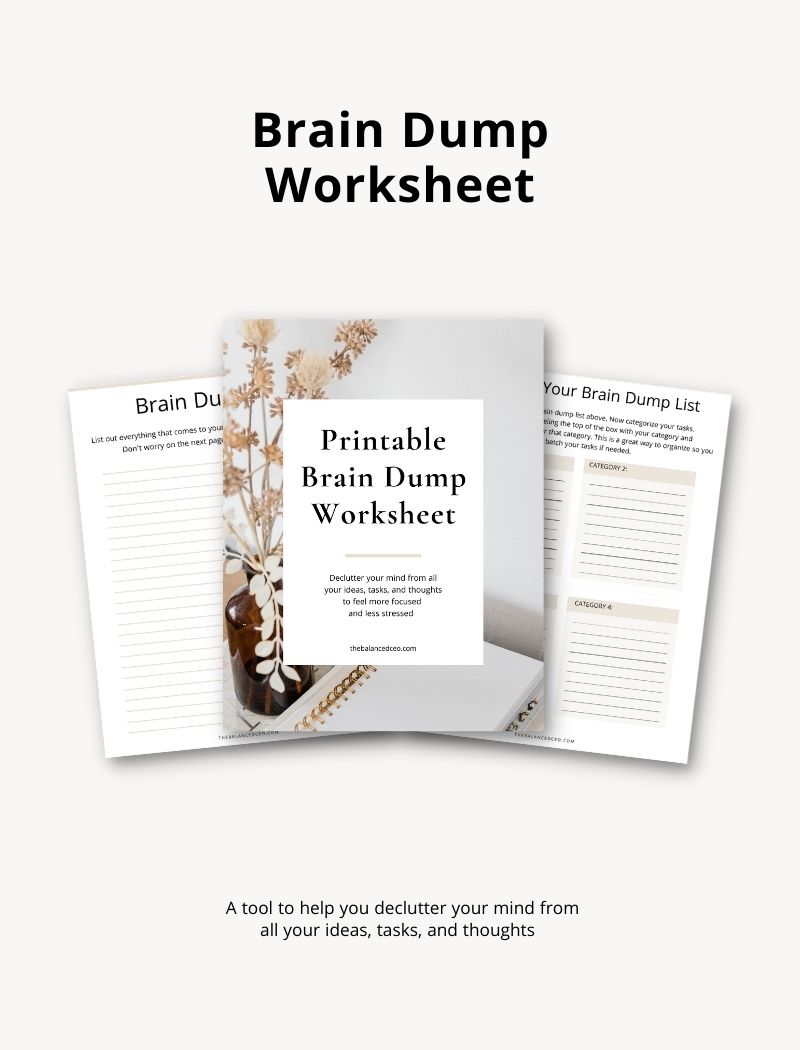 Brain Dump Worksheet