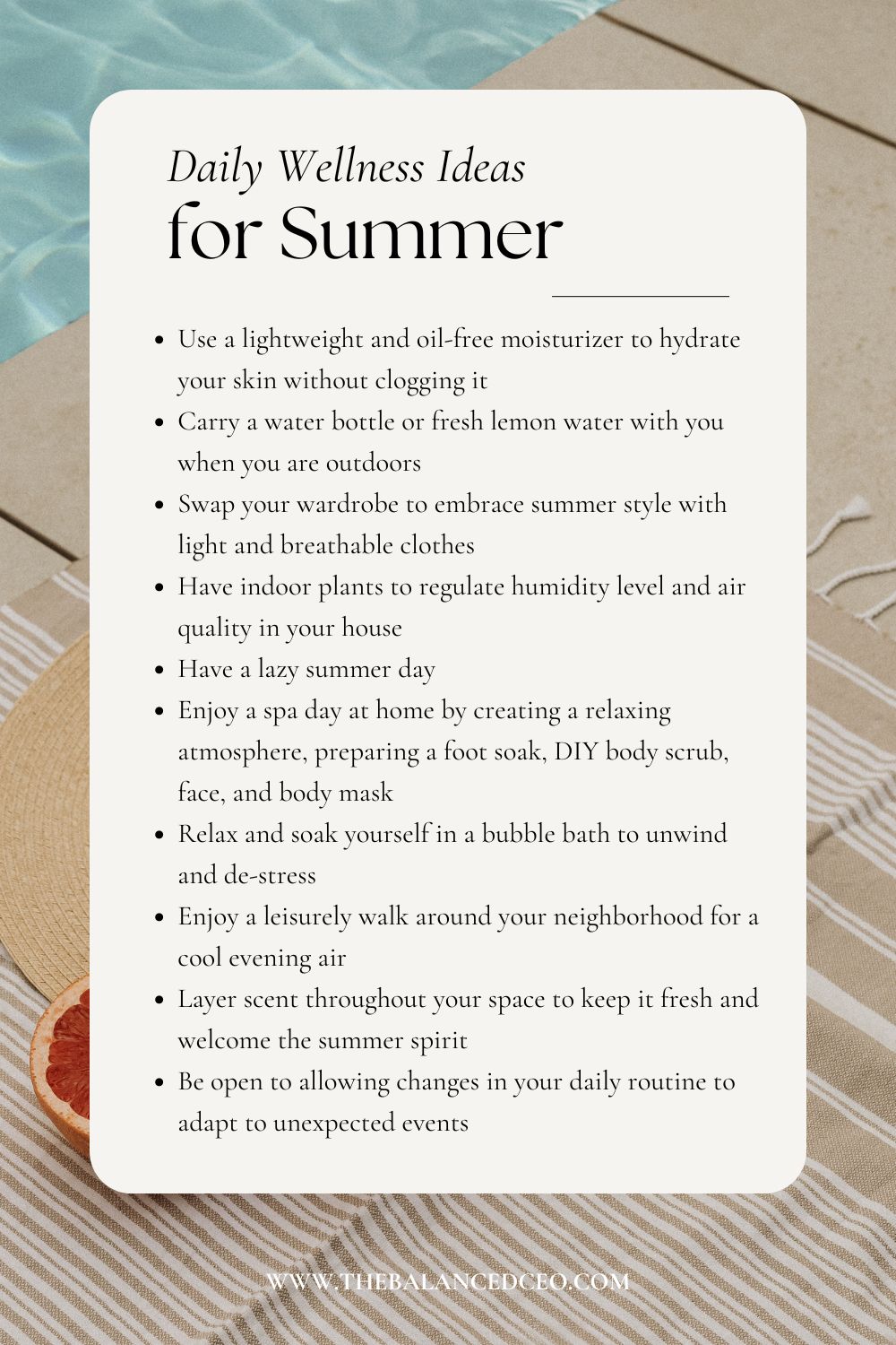 The Ultimate Summer Self-Care Checklist to Keep You Cool and Calm in Heat Wave Season