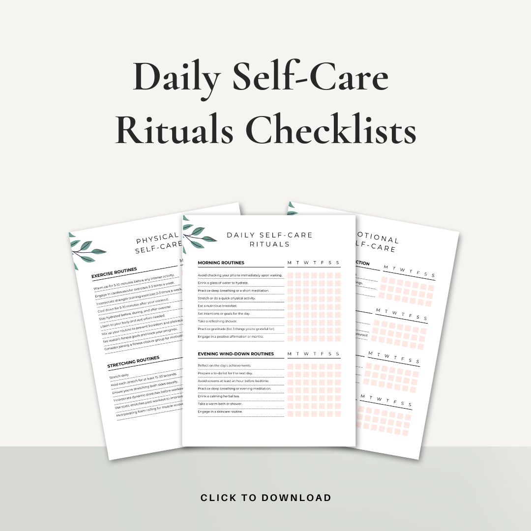 Daily Self-Care Rituals Checklists